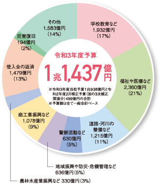 令和3年度予算円グラフ