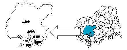 広島大都市地域の地図
