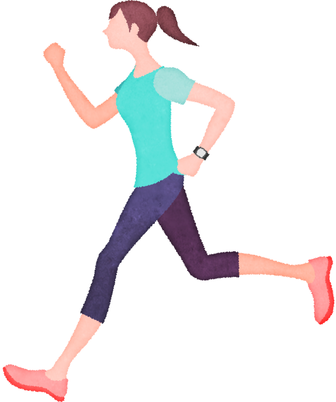 ジョギングする女性のイラスト
