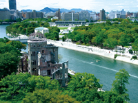 The A-Bomb Dome and downtown Hiroshima today