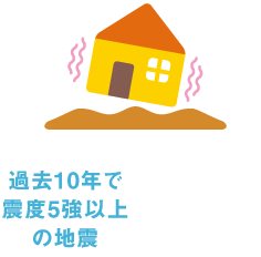 過去10年で震度5強以上の地震