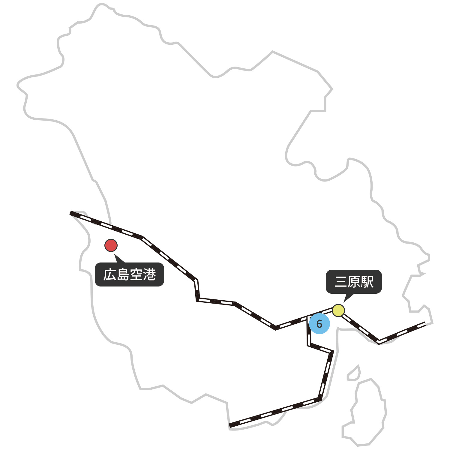 三原市の地図