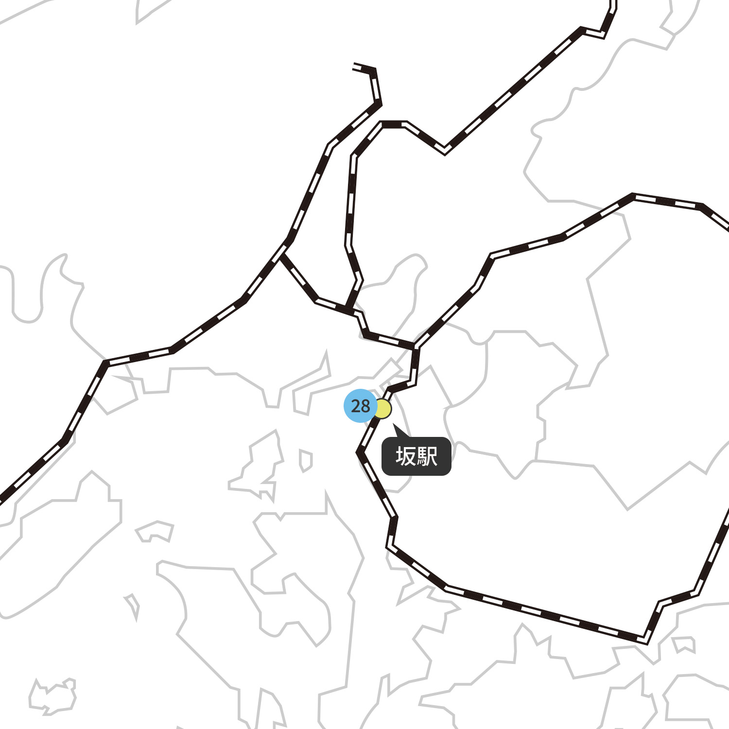 坂町の地図