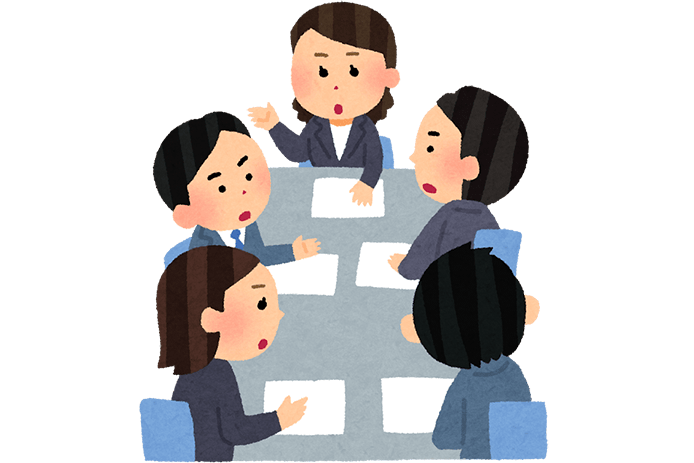 会議をする人たちのイラスト