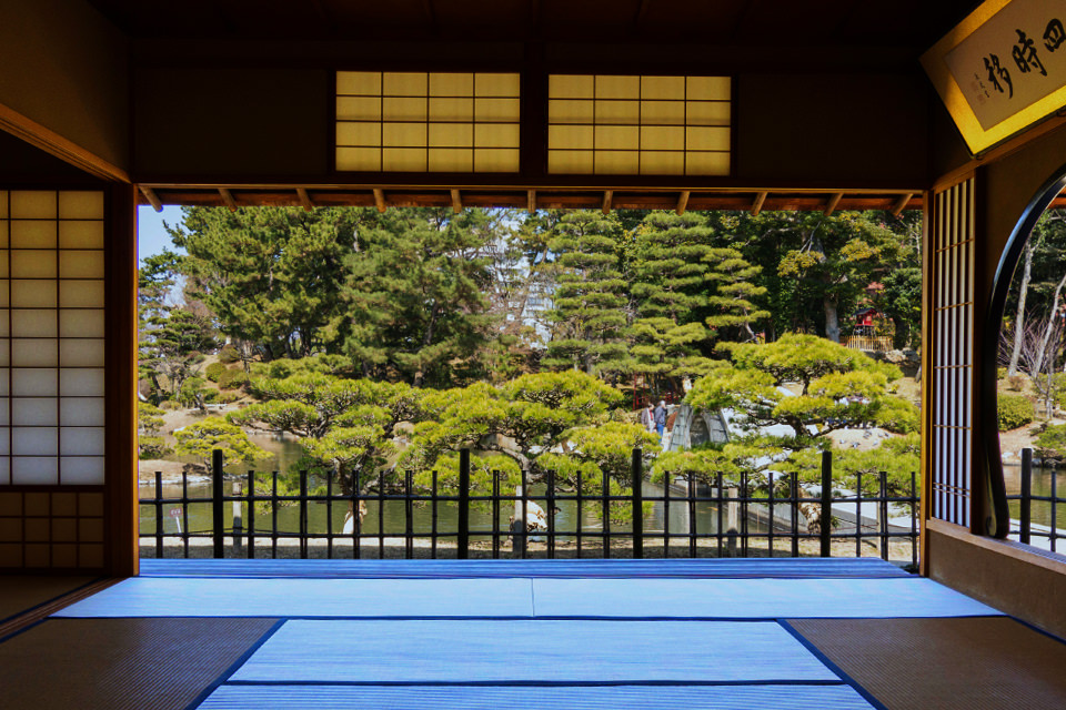 縮景園 清風館からの眺め