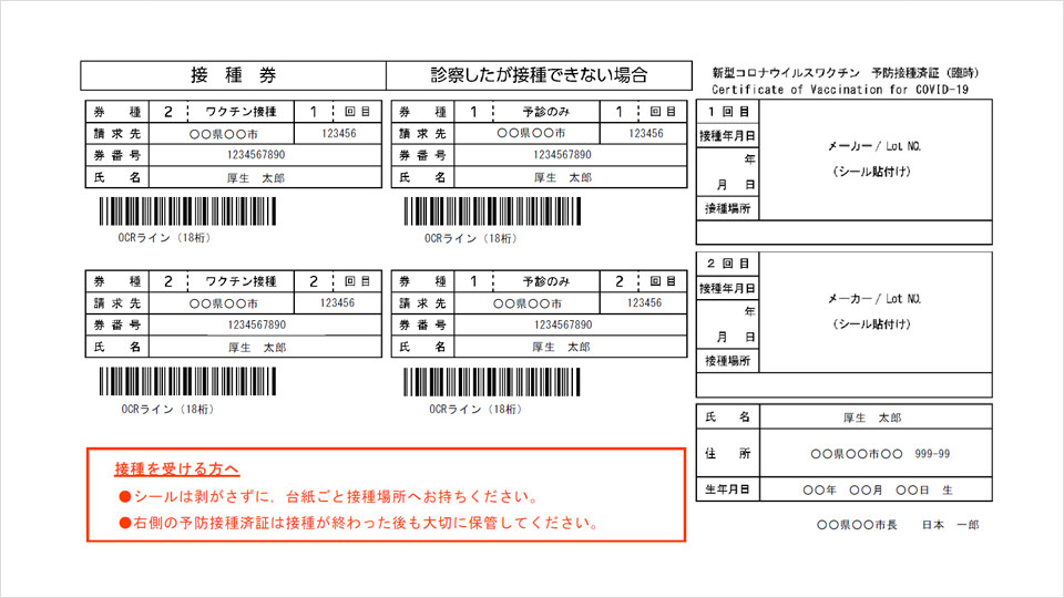 接種券のイメージ