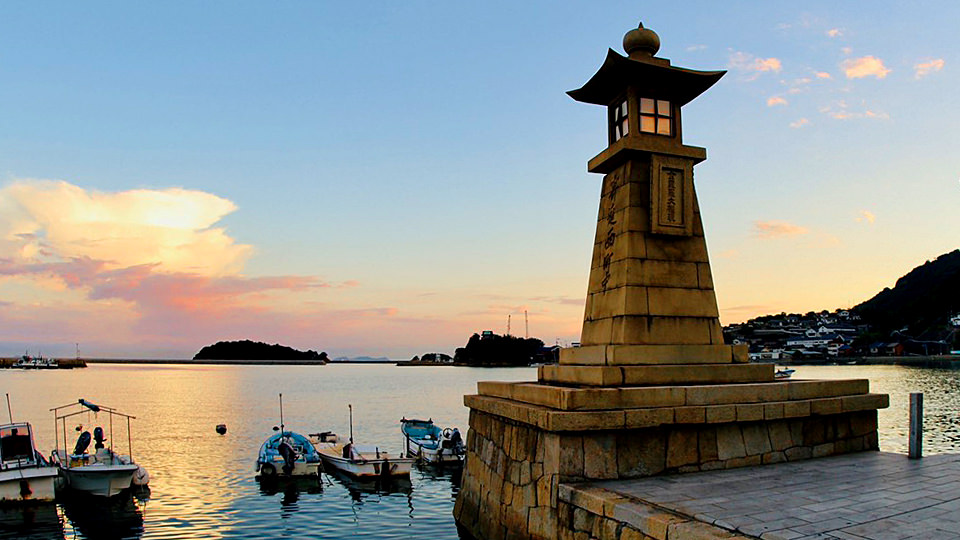 鞆の浦 常夜燈の夕焼け