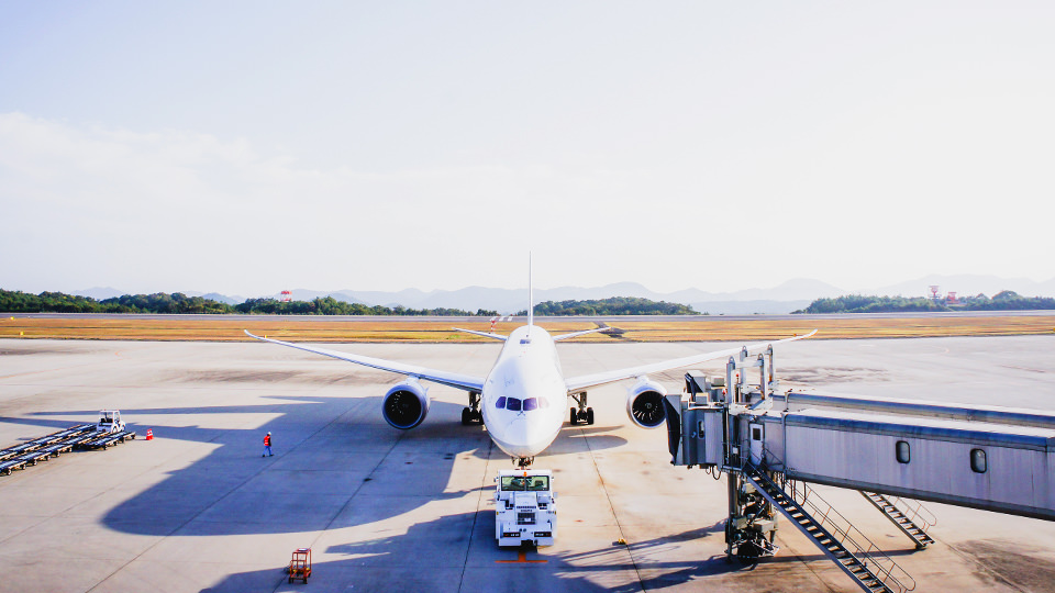 広島空港の飛行機