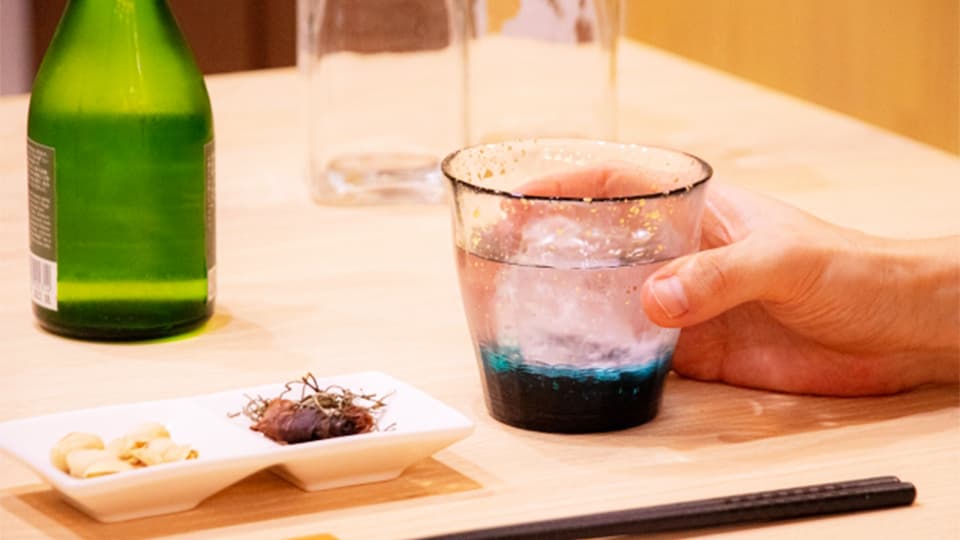 日本酒ロックで晩酌