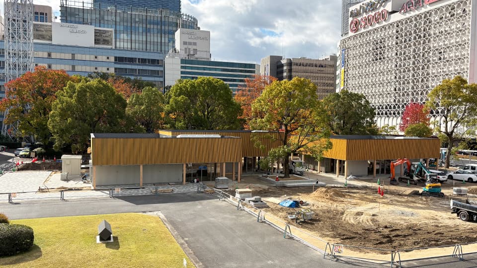 県庁前駐車場の工事の様子