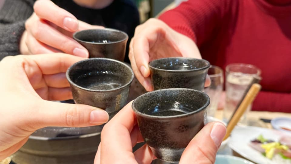お猪口で乾杯
