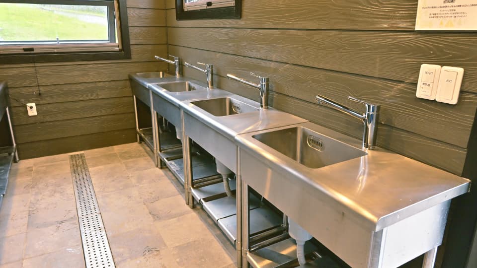 整備された手洗い場 
