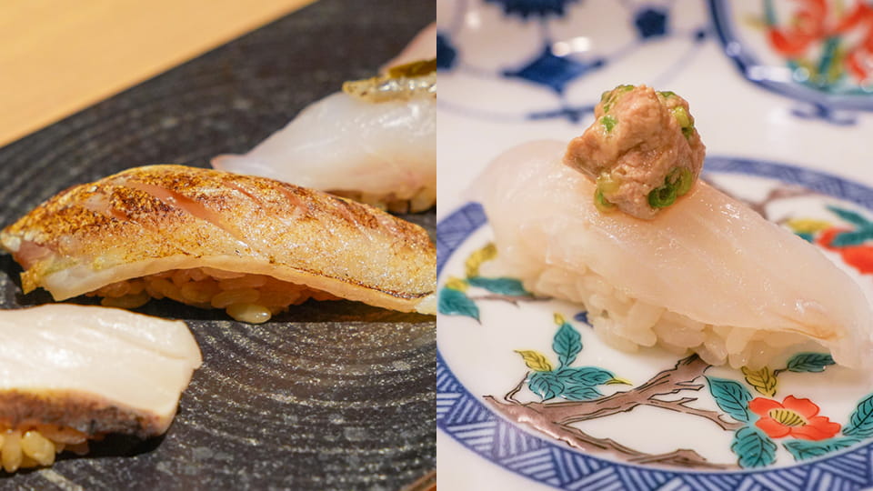 炙りカマスとカワハギ