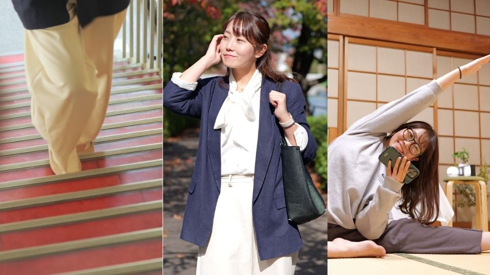 隙間時間で軽い運動をする女性