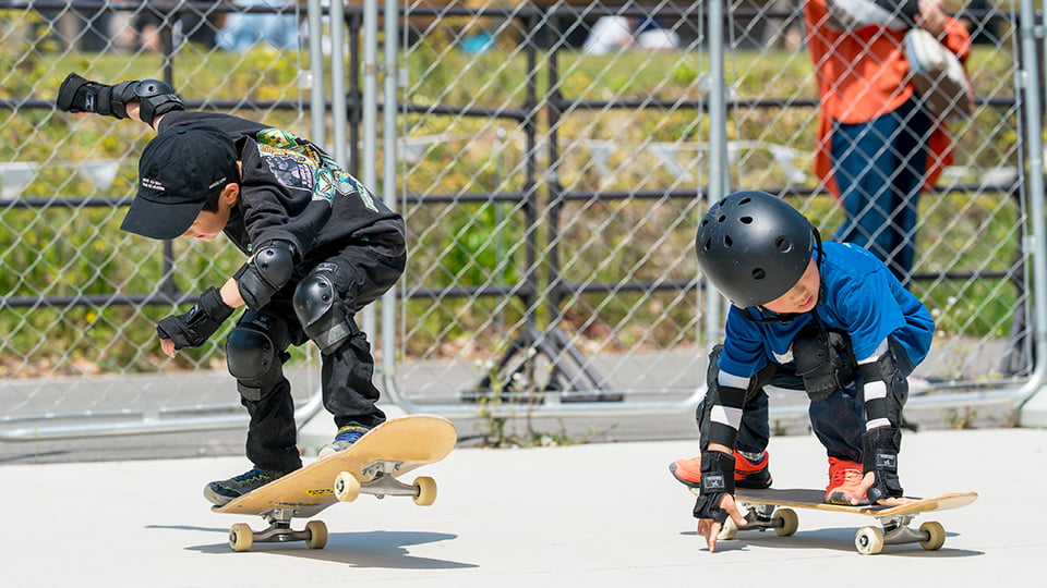 スケートボード体験会の様子
