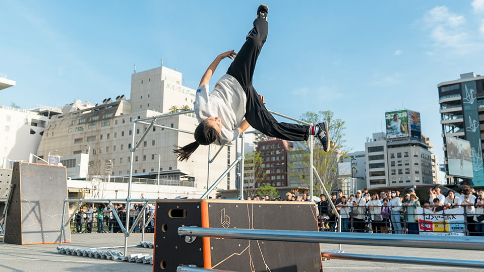 パルクール競技の様子