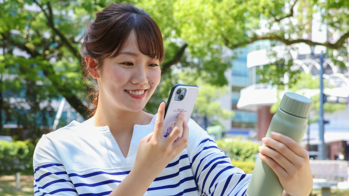 スマホでマイボトルを撮影