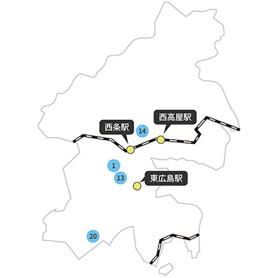 東広島市の地図