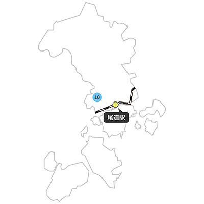 尾道市の地図