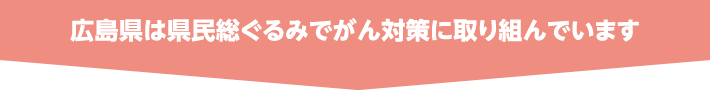 広島県は県民総ぐるみでがん対策に取り組んでいます