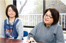 ぽかぽか おのみち 相談員 平山恵子さん、山本久美子さんの写真