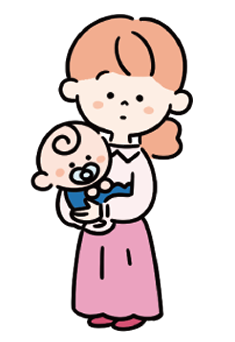 赤ちゃんを抱えたお母さんのイラスト
