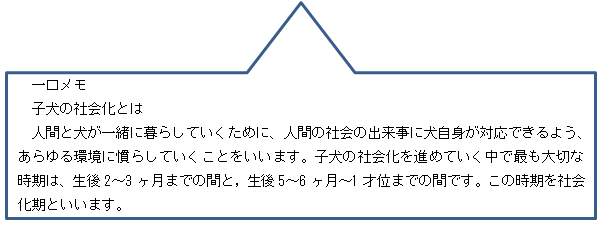 人間社会の出来事でのあらゆる環境に慣らしていく，それが社会化です。