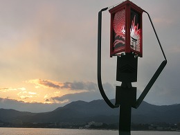 しまあかり宮島～幻想 厳島物語～のモニュメントの点灯式写真3