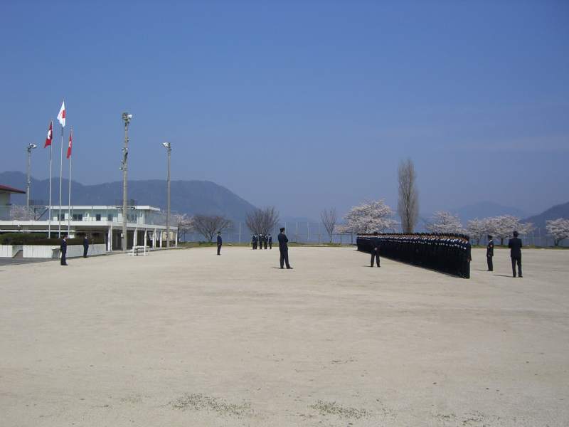 消防学校の朝礼風景