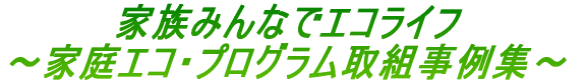 家族みんなでエコライフ ～家庭エコ・プログラム取組事例集～