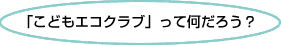 こどもエコクラブって何だろう？