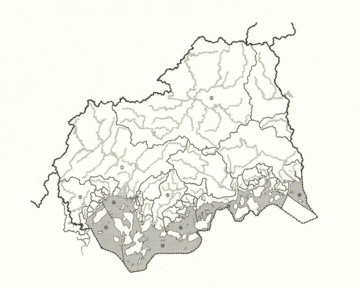 公共用水域流域区分図の図