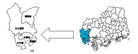 広島西地域の地図