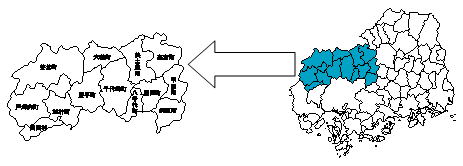 芸北地域の地図