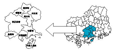 広島中央地域の地図