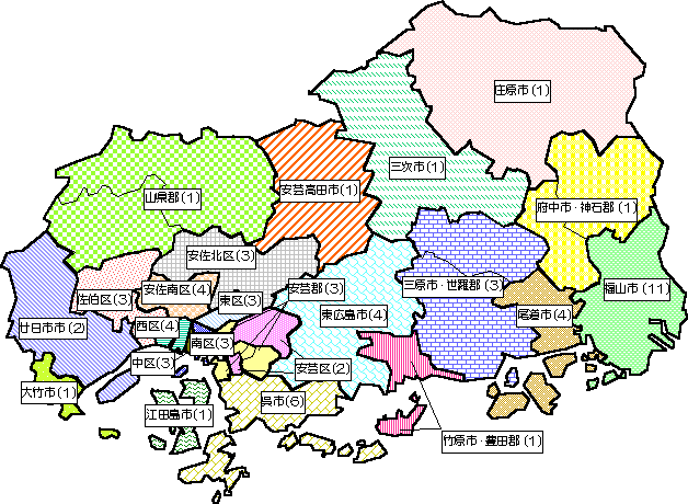 選挙区と選挙区定数の図