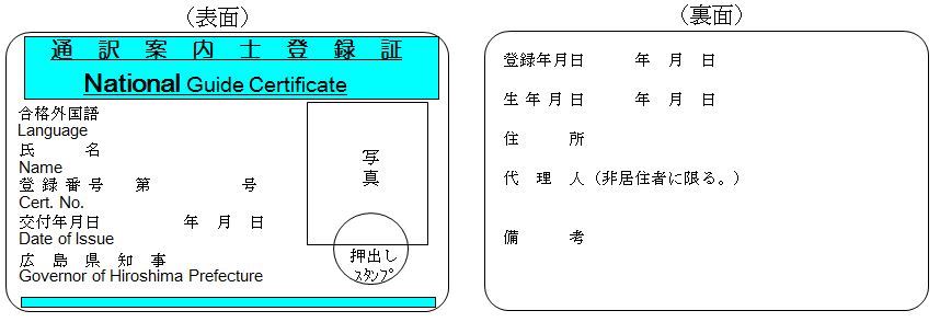 通訳案内士登録証