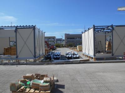 坂町平成ヶ浜仮設団地の工事の画像