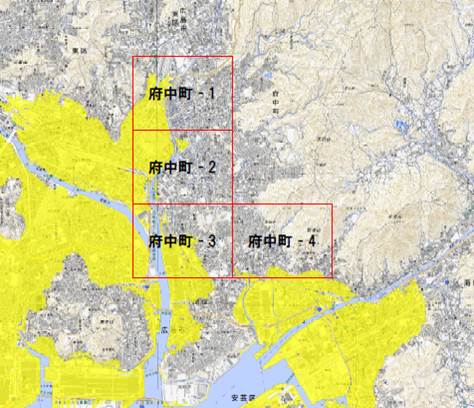 津波災害警戒区域位置図（府中町）