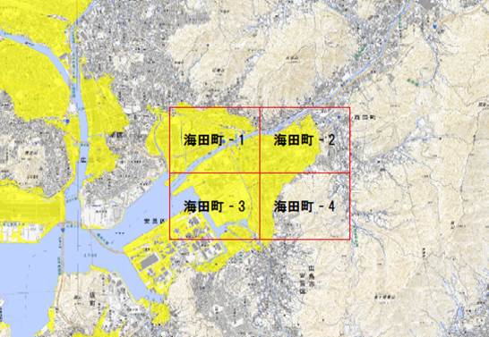津波災害警戒区域位置図（海田町）