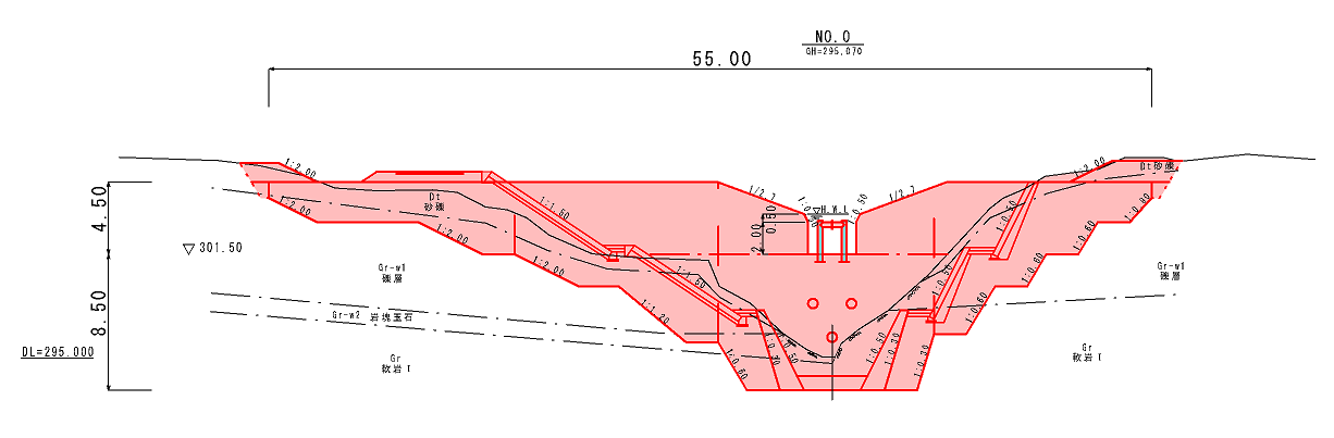 下大内原　正面図