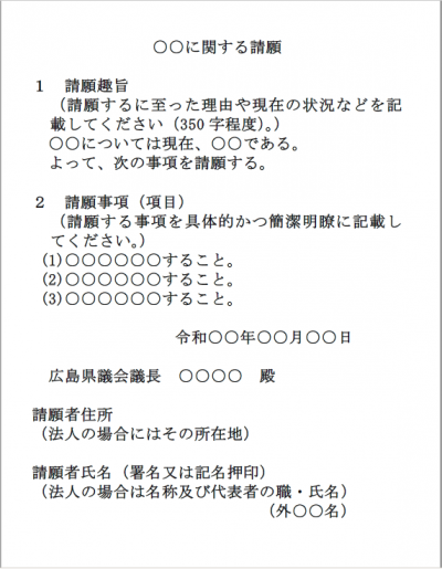 請願 陳情 広島県議会