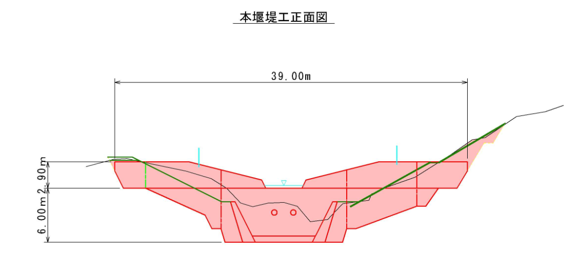 扇迫川正面図