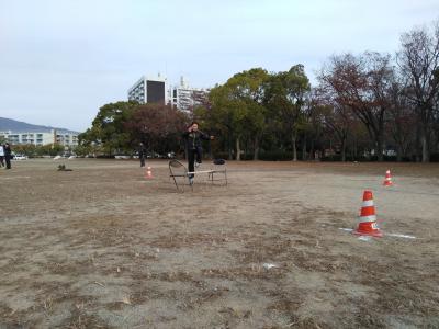 飛び越えている様子