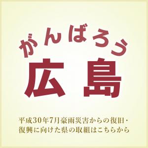 がんばろう広島－平成30年7月豪雨災害からの復旧・復興に向けた県の取組－へのバナー