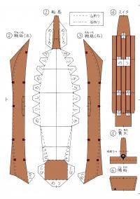 高瀬舟ペーパークラフト1