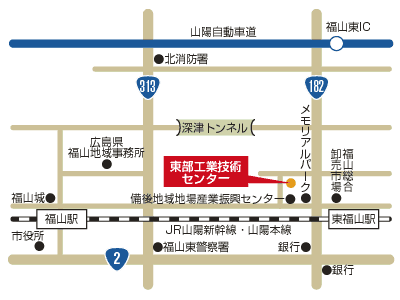 東部工業技術センターの地図