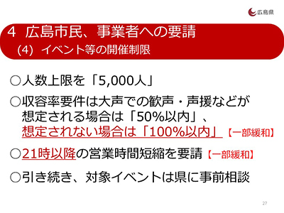 イベント等の開催制限