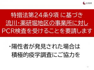 検査の要請（流川・薬研堀地区の事業所）