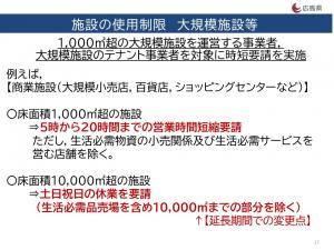 大規模施設への時短・休業要請